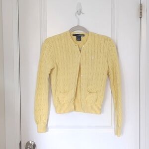 Y2K Yellow Ralph Lauren cardigan